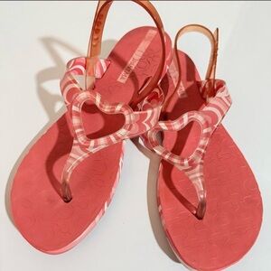 Ipanema Coral Heart Sandals with adjustable straps
